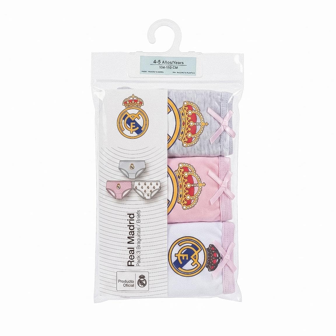 Real Madrid Calzoncillos Braguitas Niños Pack Ropa Interior Suaves Transpirables