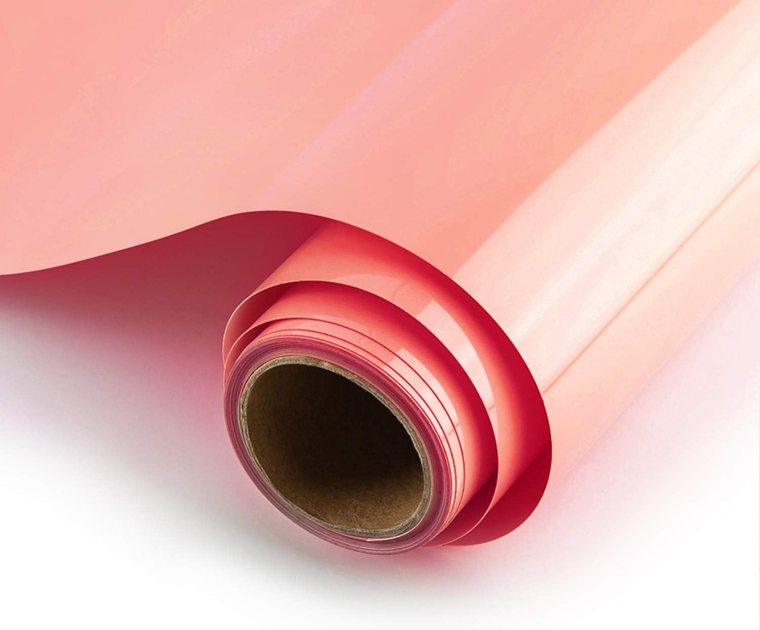 Heat Transfer Vinyl HTV 12"x15' PU Adhesive Iron SHOYISI Iron on Vinyl roll for T-Shirt(Coral)