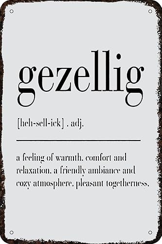 Gezellig - Letrero de metal vintage divertido para decoración de pared para el hogar, hombre, cueva, dormitorio, bar, baño, 8 x 12 pulgadas