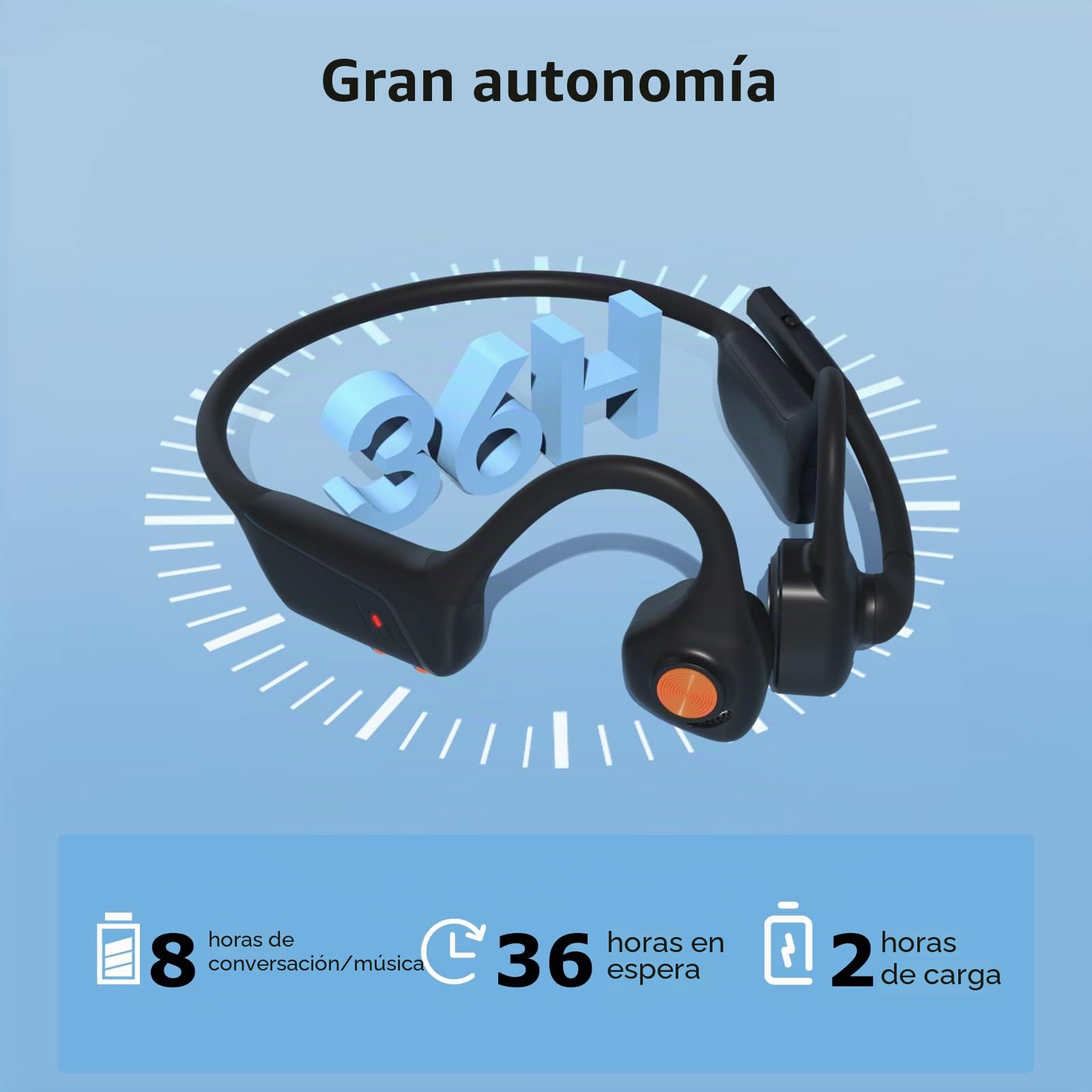 Open-Ear Auriculares con micrófono conexión multipunto cancelación de Ruido | Botón de silencio, Conexión multipunto, Comodidad Open-Ear, Micrófono con cancelación de ruido para oficina, reuniones