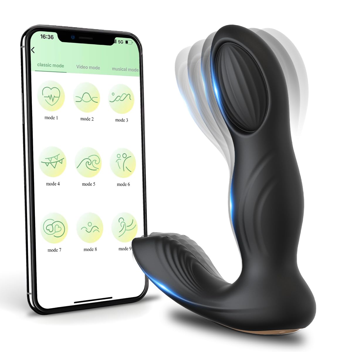 Vibratoreper Donna Professionale Wireless Telecomando con App 2 in 1 Vibratoreper Donna Piccolo Vibratore Plug Analesex kit Sex Toys Vibratoreper Uomo Vibratori Clidoride Sexyshop per Lui e Lei(Negro)