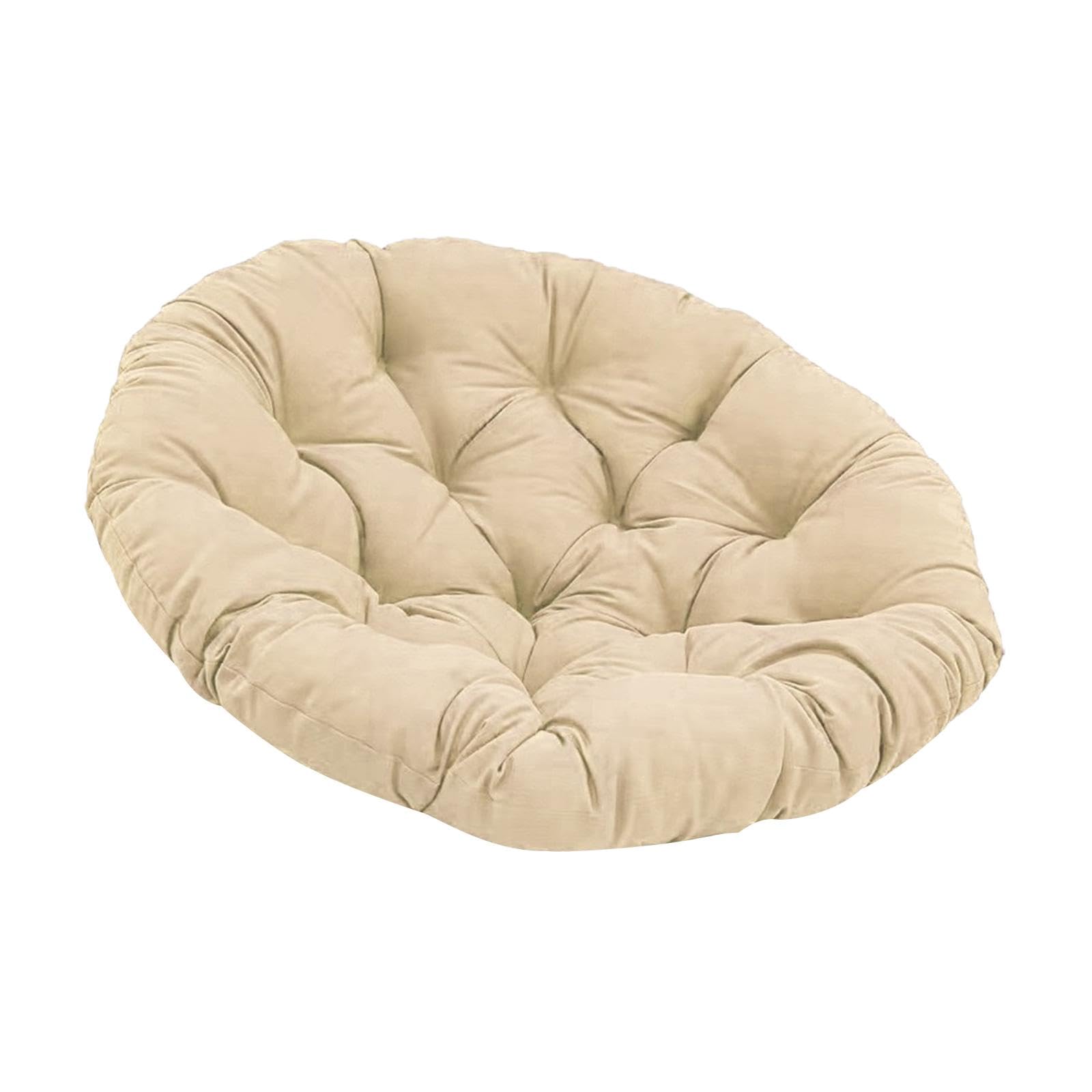 perfk Cuscino per Sedia Rotondo Imbottito da 50 cm a Forma di Cuscino per Sedia sospesa Tappetino per Sedia da Giardino Lavabile Resistente all'Acqua, Cachi