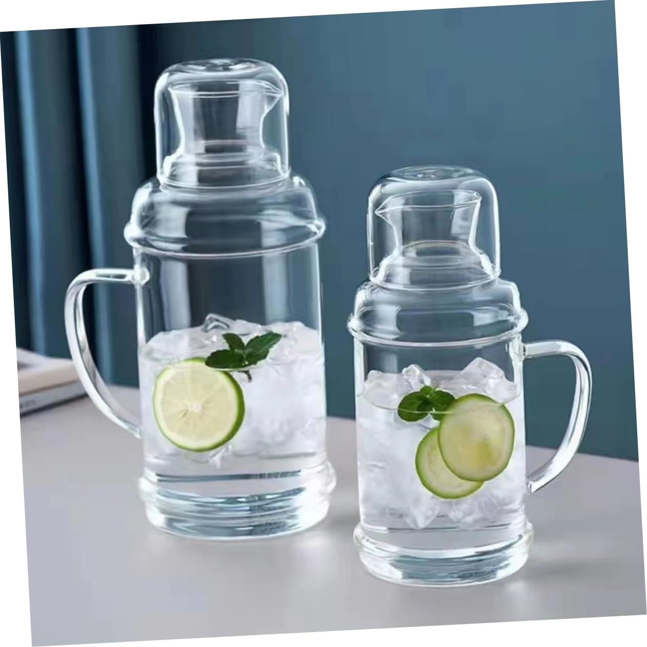 Große Hitzebeständige Glas Wasserkanne 2000ml für Haushalt und Party mit Klassischem Design und Hoher Temperaturbeständigkeit