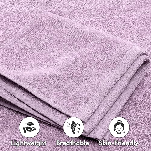 Novo Home Bath Towels Set of 8 – 100% Cotton Lilac Towel Set Bale Includes 2 Bath, 2 Hand, 4 Face Towels – Soft, Absorbent & Quick Dry Towel for Bathroom, Spa, Kitchen, Hotel Use - Cosy Home Interiors Novo Home Bath Towels Set of 8 – 100% Cotton Lilac Towel Set Bale Includes 2 Bath, 2 Hand, 4 Face Towels – Soft, Absorbent & Quick Dry Towel for Bathroom, Spa, Kitchen, Hotel Use - Image 6