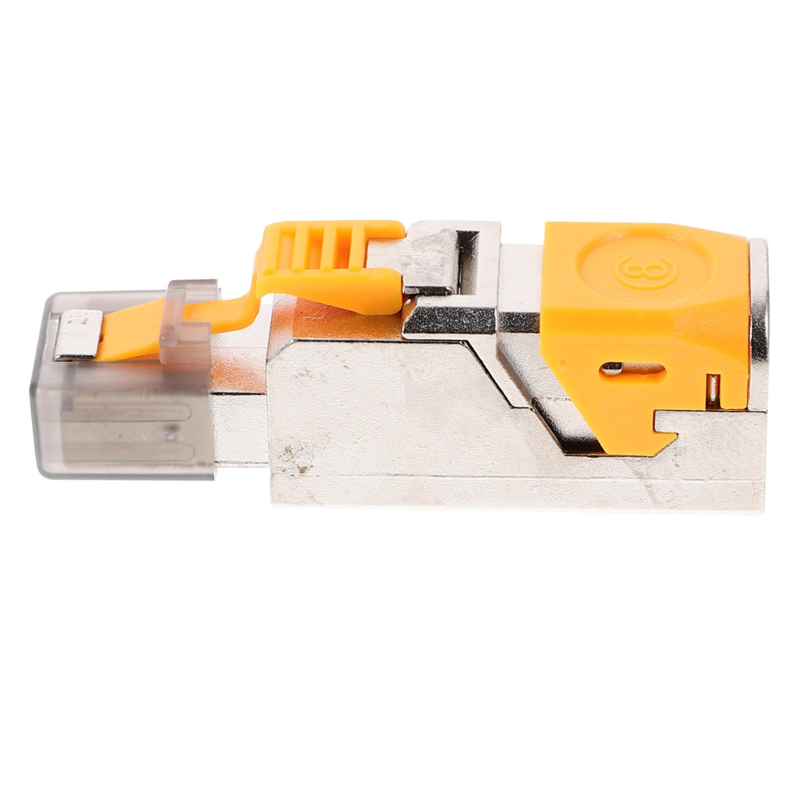 DIYEAH Ethernet Connector Pass Through Cat Crimp Jack Shielded Design Network Transmission Fast Wiring Modular Connector for Easy Maintenance Plated for Resistance Compatible Systems