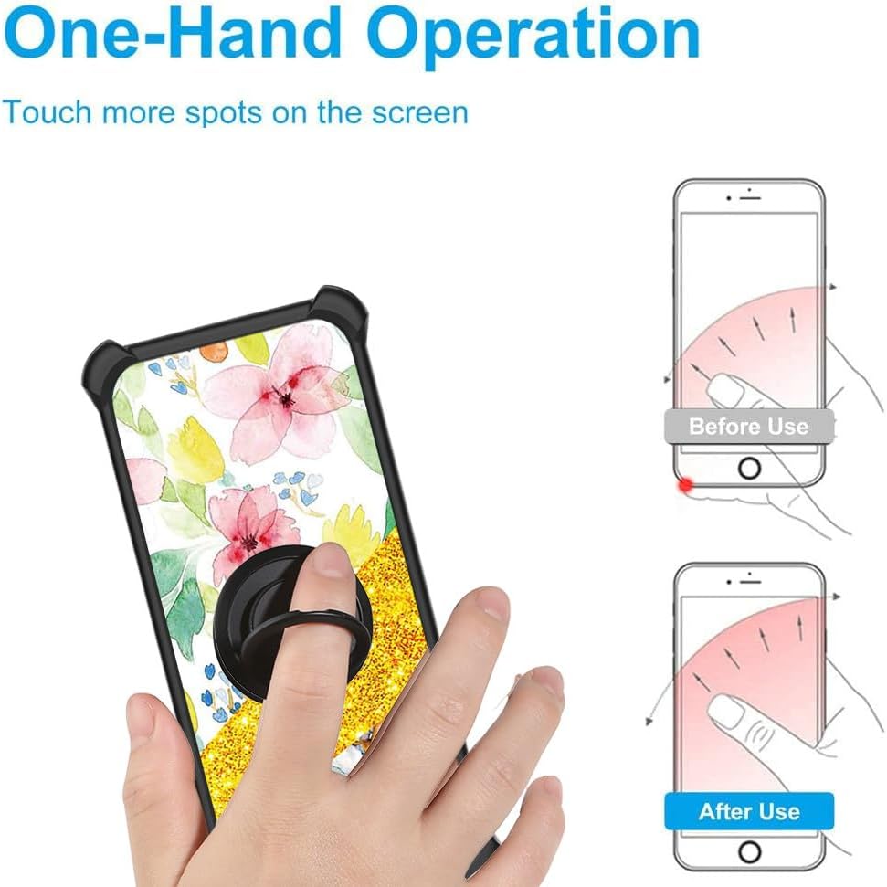 Miniatura 4 de jioeuinly Kalley Black 3 Case Compatible with Kalley Black 3 Phone Case Cover with Tempered Glass Screen ProtectorRing SupportGold Glitter+Luminous