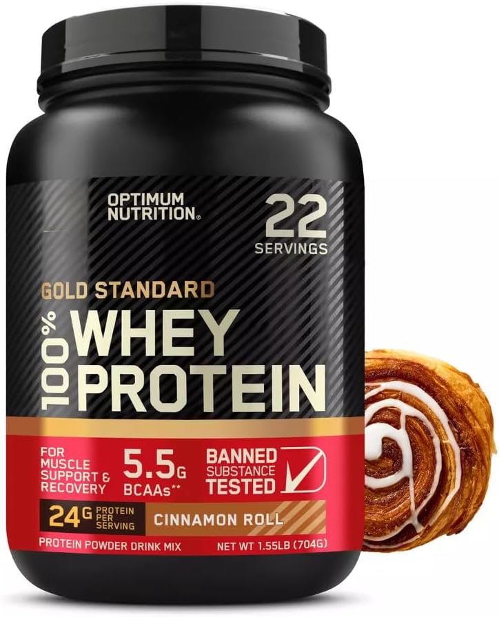 Optimum Nutrition Gold Standard 100% Whey Protein Powder 23.59oz Protein Supplement 24g Protein per Serving 5.5g BCAAs Post Workout Easy Mix Muscle Recovery (23.59oz, Cinnamon) Optimum Nutrition Gold Standard 100% Whey Protein Powder 23.59oz Protein Supplement 24g Protein per Serving 5.5g BCAAs Post Workout Easy Mix Muscle Recovery (23.59oz, Cinnamon)