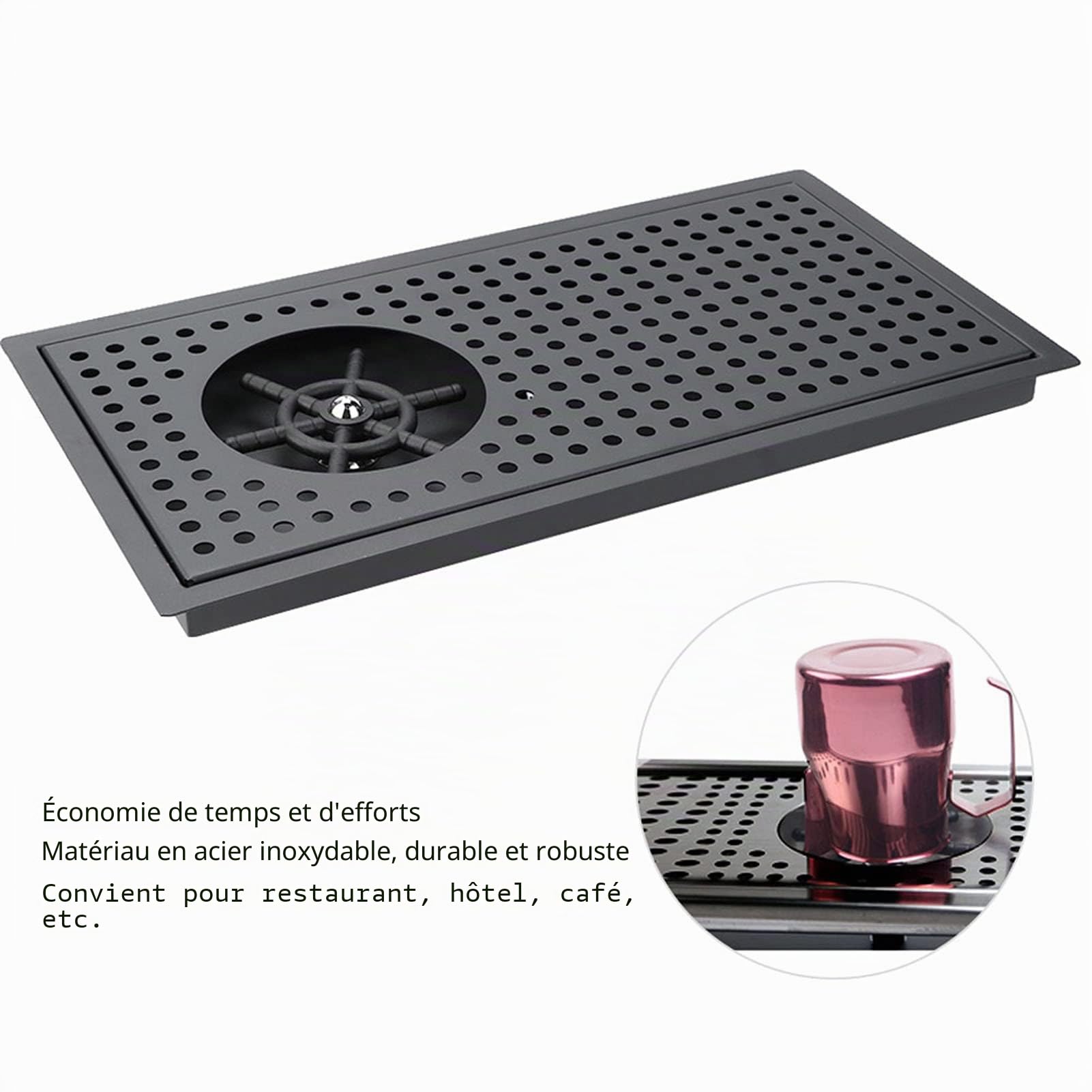 Rince-Verre En Verre, Nettoyeur De Gobelet Automatique Inoxydable Avec Rinçage De Gobelet à Jet Latéral, Simple à Utiliser, Pour Bière Lait Thé Tasse