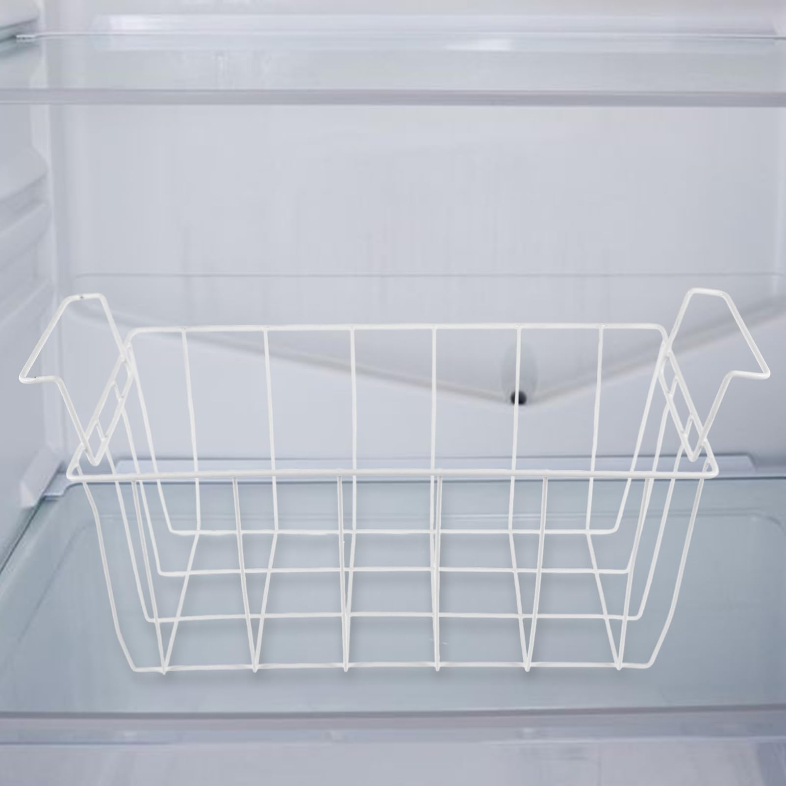 Cestello per Freezer in Acciaio Bianco, Organizer Frigorifero