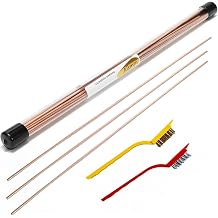 Brazing Rods, with Brass Wire Brush Kit,30 PCS Flat Brazing Rods 15.7 Inch Copper Phosphorus, Copper Pipe Welding Filler Metal for HVAC, Refrigeration, Air Conditioning and Plumbing Repair