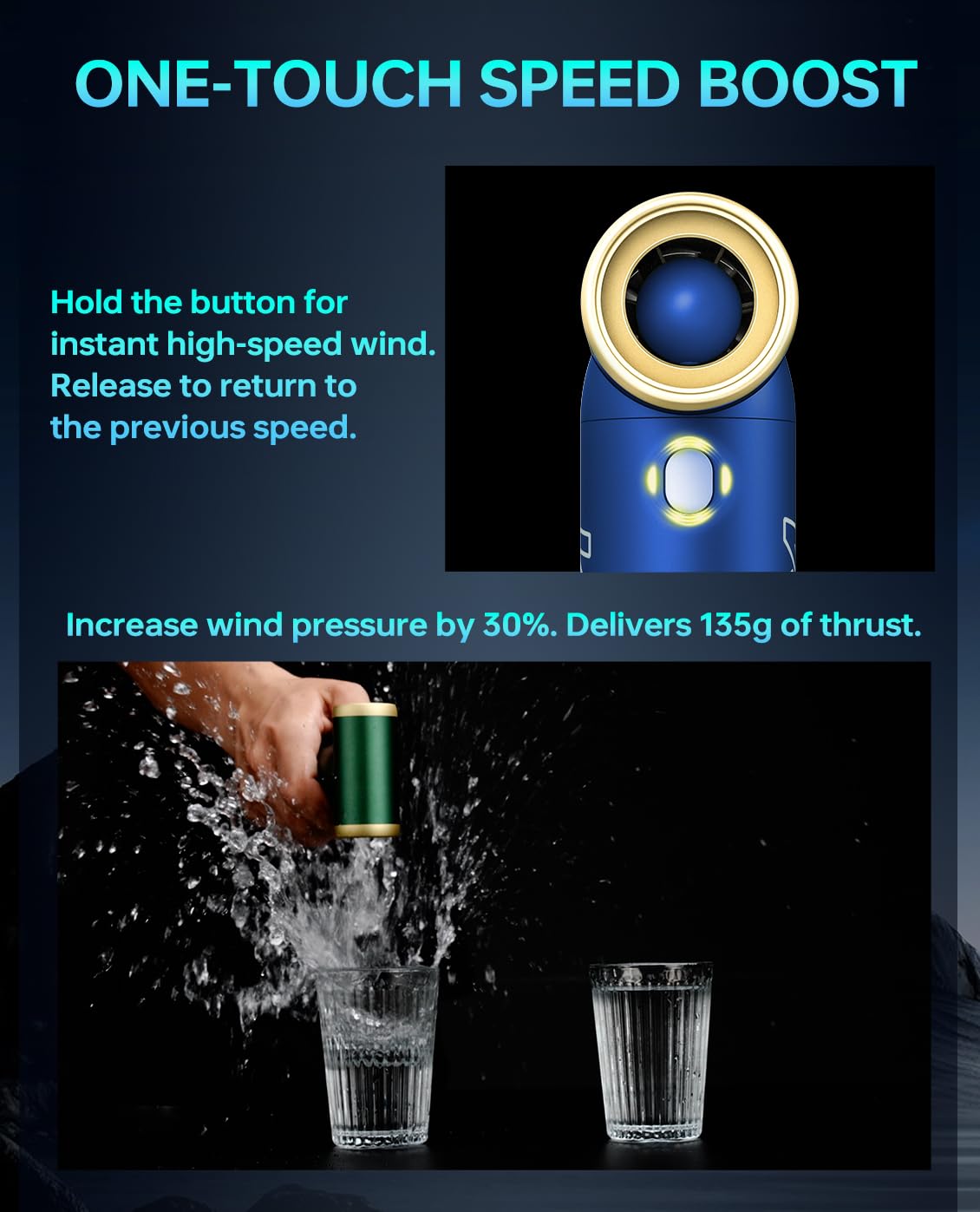 Amazon | KiCA JetFan 2S 多機能 エアダスター 充電式 (ブルー