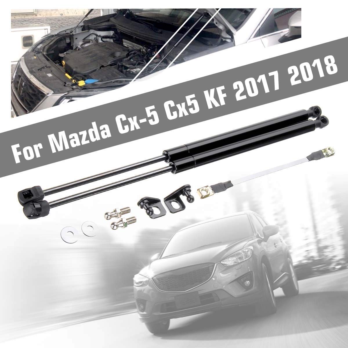 C Engi Cubierta Soporta Puntales Varilla Capó Delantero Capó Levantamiento Varilla Hidráulica Puntal Resorte Barra de Choque fMaz C CX-5 2017 2018