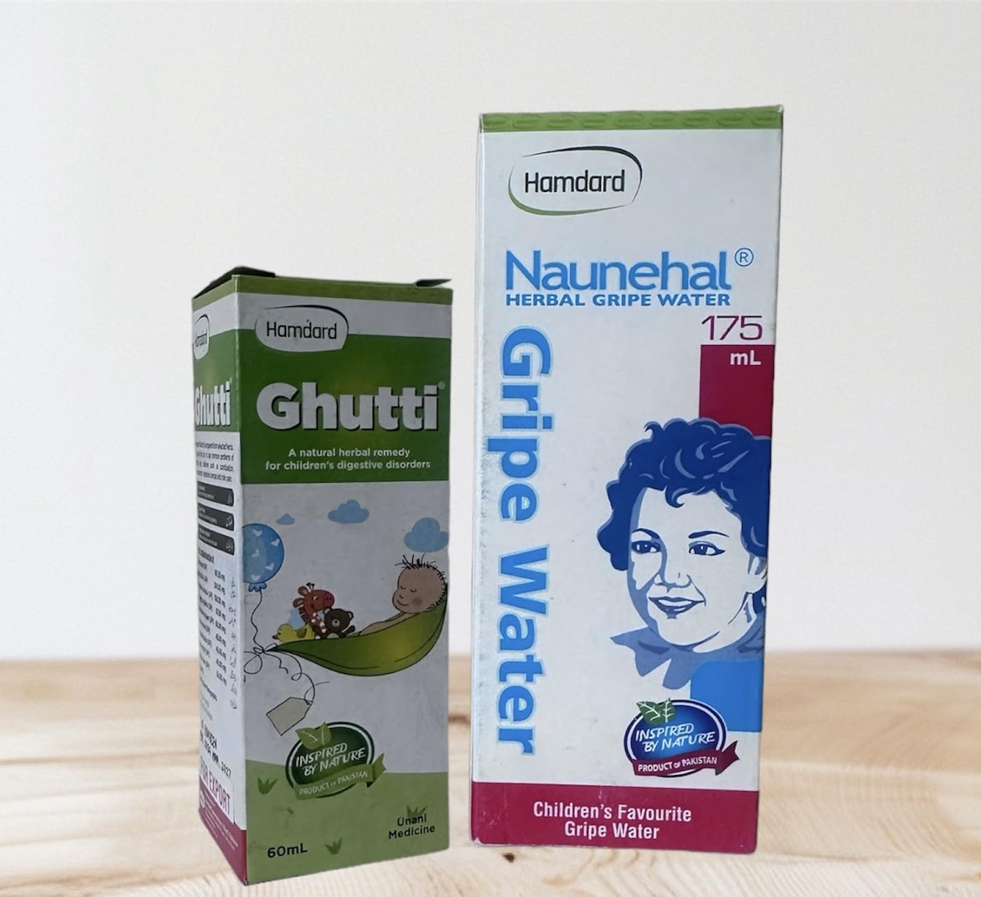 Hamdard Naunehal Gripe Water & Hamdard Ghutti- A Herbal Combination to Keep The New Borns & Infant Babies Away from Constipation, Indigestion, Flatulence, intestinal Cramps & Colic Pain