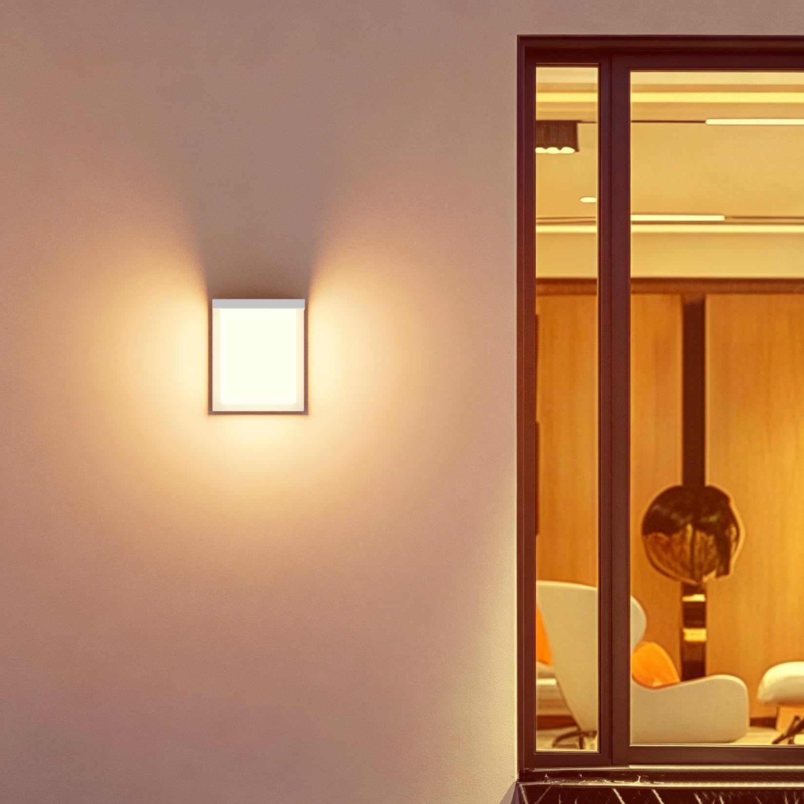 Klighten Lámpara LED para exteriores de 30 W, aplique blanco cálido de 3000 K, lámpara para exteriores IP65, aplique de aluminio para terraza, jardín, Blanco