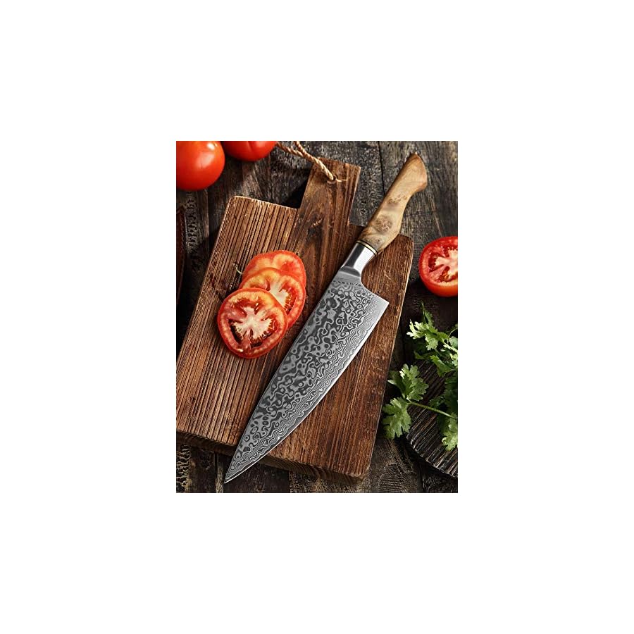 HEZHEN-Chefs-Knife-Professional-83-inch-Damascus-Steel-Kitchen-Knife-VG10-Gyuto-Knife-Master-Series-Chef-Cooking-Tool-at-HomeRestaurant-Figured-Sycamore-Wood-Handle HEZHEN Chef's Knife-Professional-8.3 inch Damascus Steel, Kitchen Knife VG10 Gyuto Knife-Master Series Chef Cooking Tool at Home,Restaurant-Figured Sycamore Wood Handle