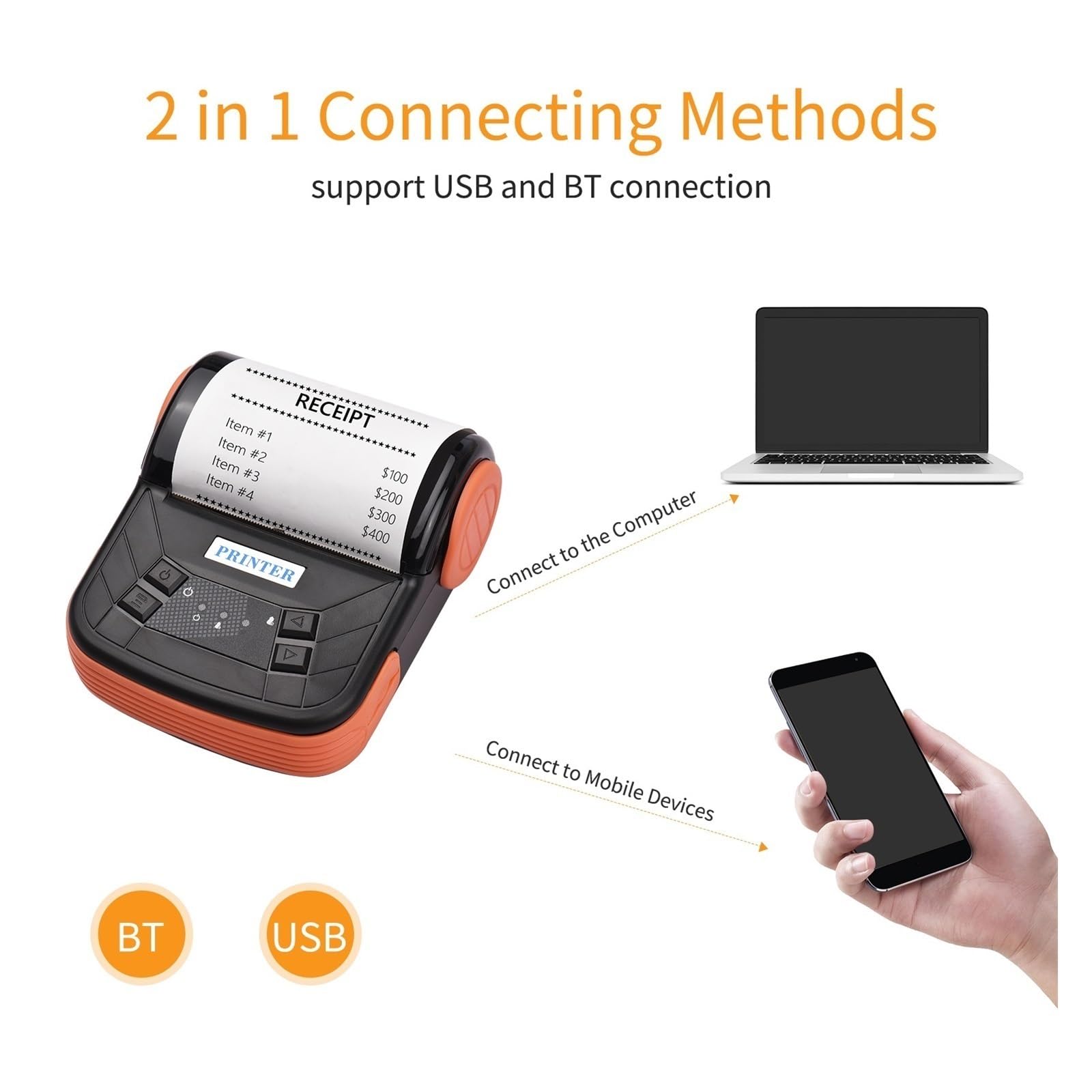 Termiczna Drukarka Etykiet MTP-3 Przenośna Drukarka Paragonów 80mm Bezprzewodowa Drukarka Termiczna Bluetooth Mobilna Drukarka Rachunków ESC/POS Polecenie Drukowania Dla Sklepu