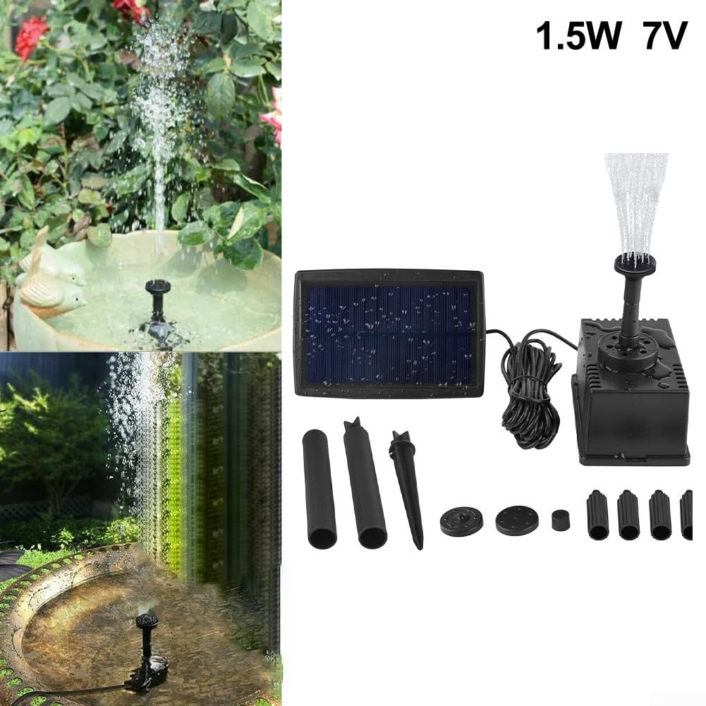 Filtro solare dello stagno di 1.5W 7V per lo stagno del giardino per il mini stagno per vari ambienti esterni, pompa ad energia solare dello stagno dell'acqua 180L/H