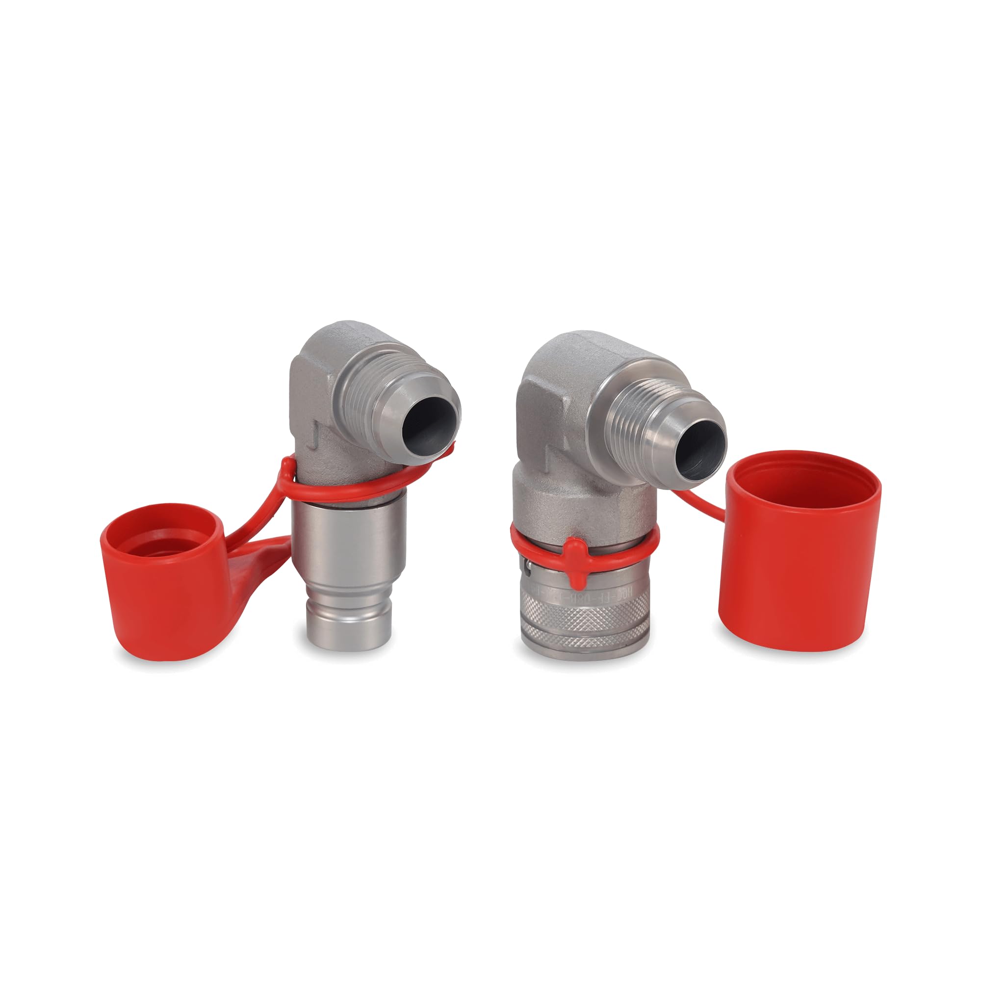 1/2″ 90 Degree Flat Face Hydraulic Quick Couplers Set - 3/4″ JIC Port