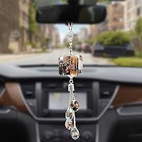 Vista 6 de Accesorios de coche colgantes de cristal con foto personalizada para mujeres y hombres, imágenes personalizadas para espejo retrovisor