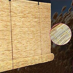 Persianas Esparto Baratas LBYDXD Persianas De Caña, persiana Exterior Enrollable - Cortinas Opacas con Polea, Protección Solar/Aislamiento térmico, 100cm - persianas de Bambu Exterior, persiana Esparto