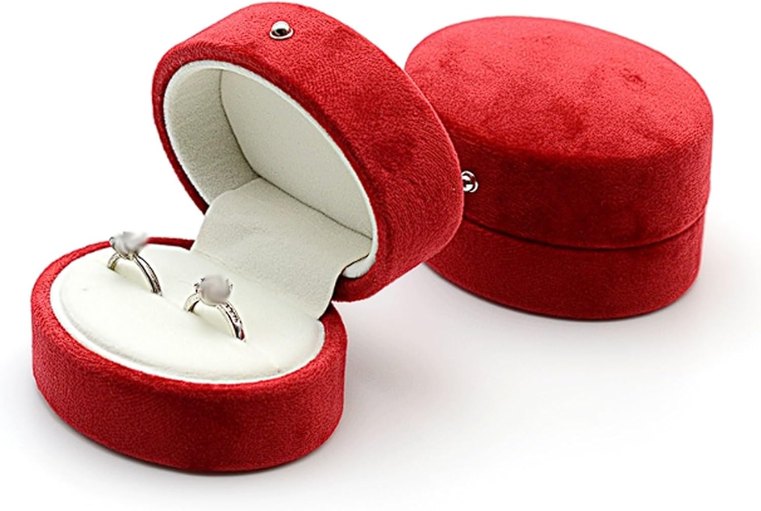 Red Flannel Jewelry Box Set, Premium Wedding Ring for Couples Earring Pendant Packaging for Proposal, Engagement