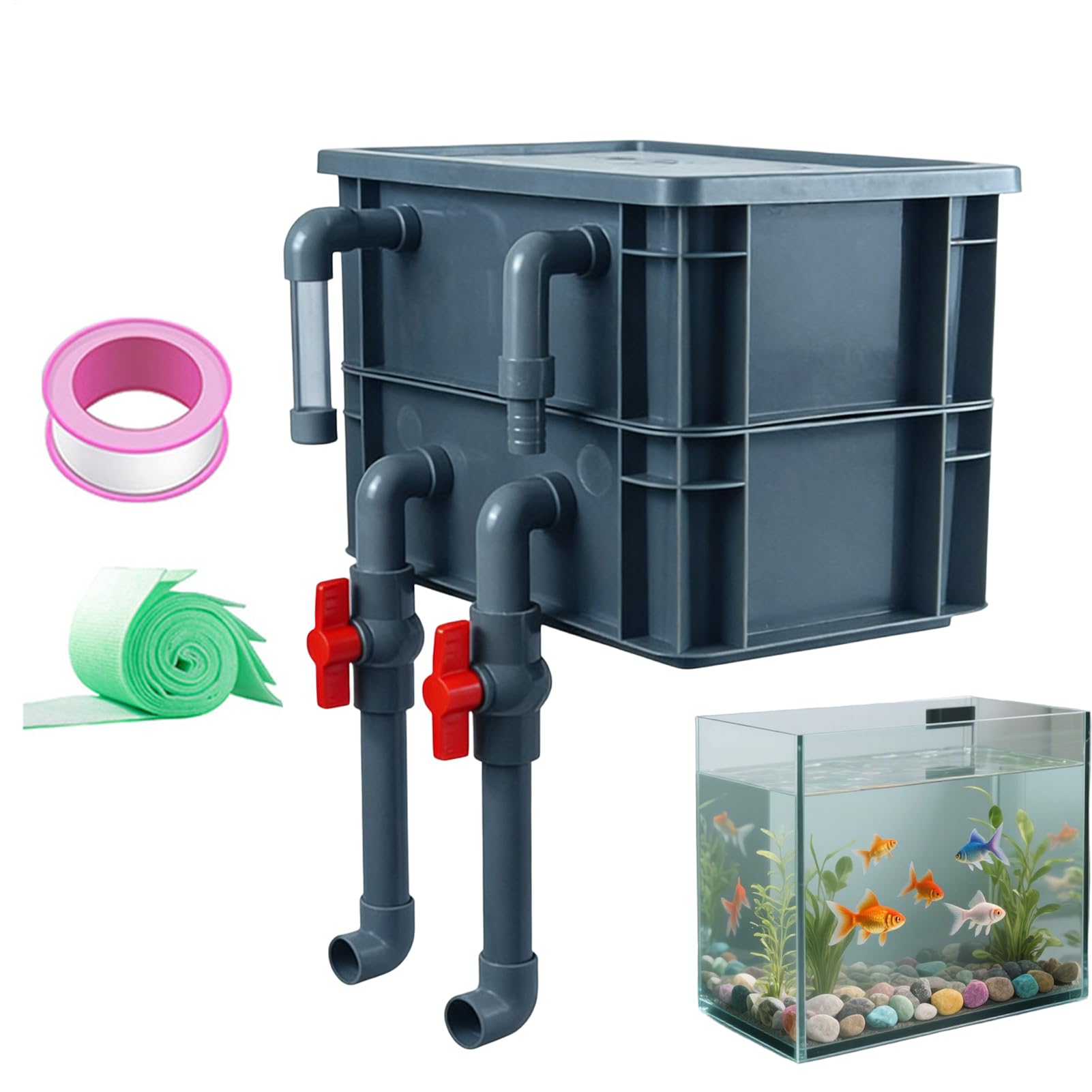 Teichfilter, multifunktionales und langlebiges Filterzubehör, Aquarienfilter, für Wohnzimmer, Büro, Schlafzimmer, Süß- und Salzwasser