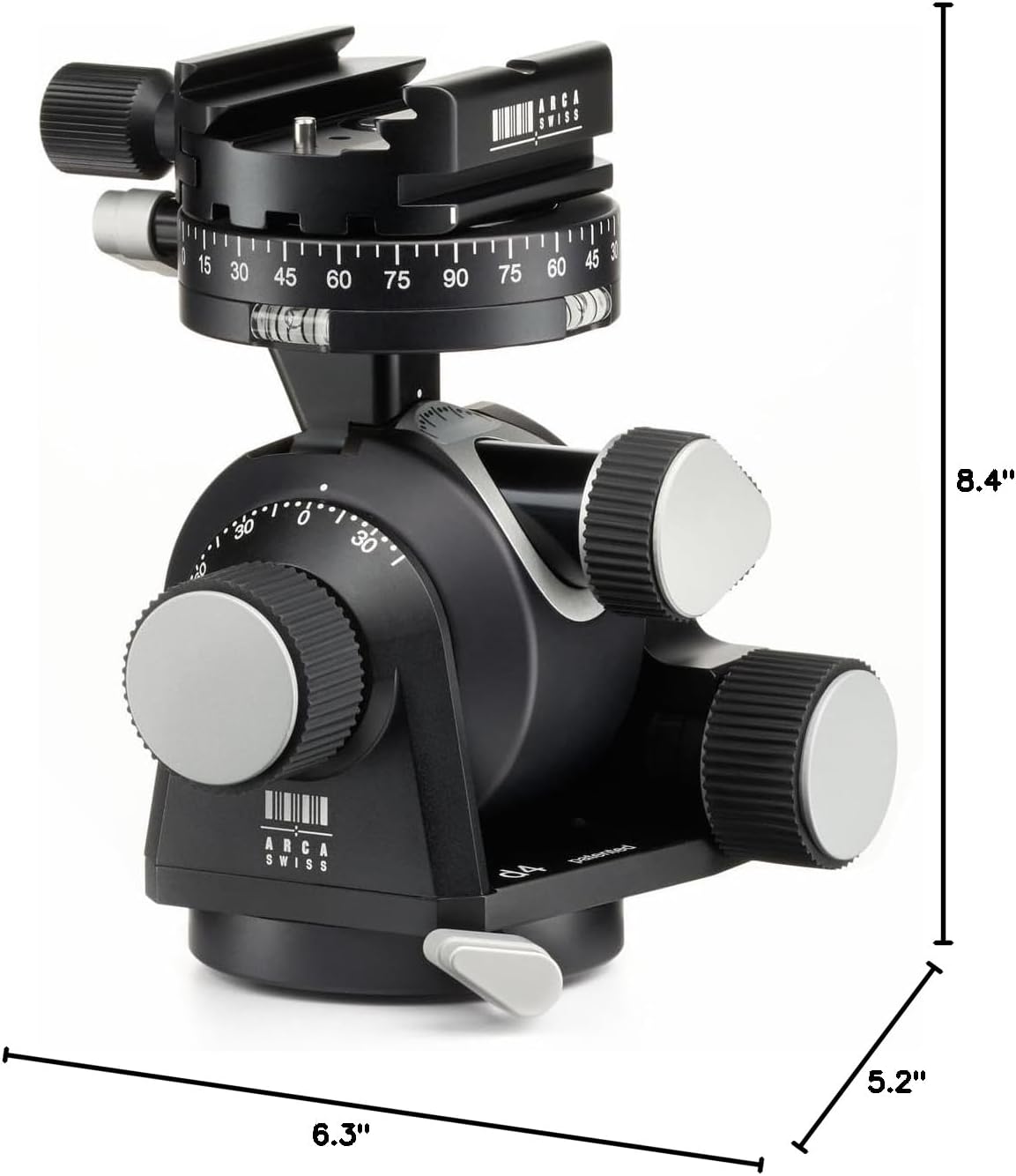 Arca Swiss d4 Geared Tripod Head with Quick Set Classic Device (Plate Not Included)