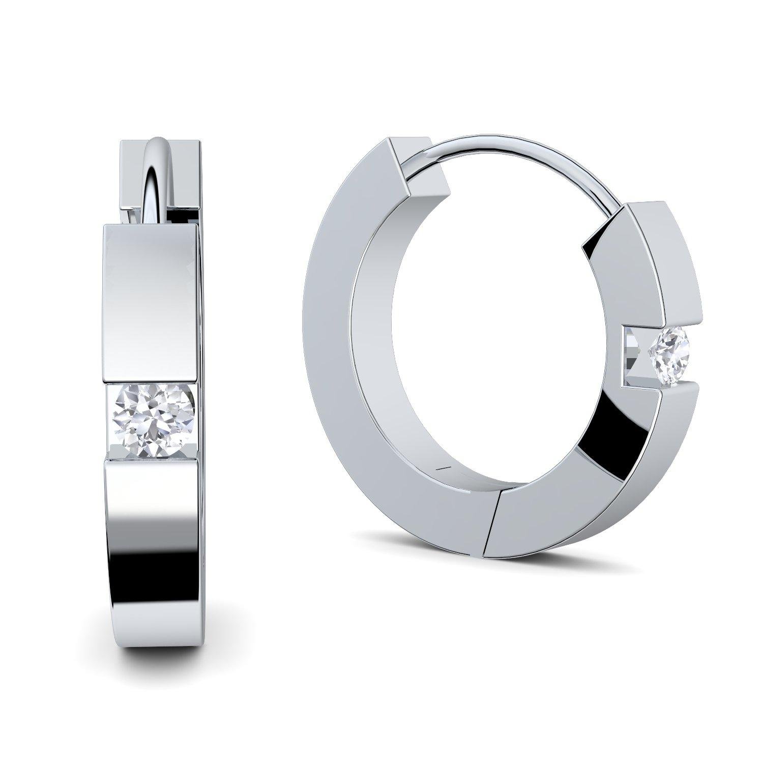 Creolen klein Silber 925 mit Zirkonia (Diamant Ersatz) für Damen