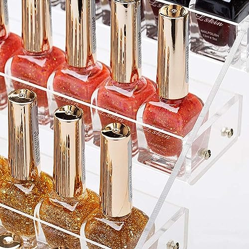 Wakects Organizador de esmalte de uñas de 4 niveles, transparente para maquillaje, soporte para organizador, organizador de maquillaje