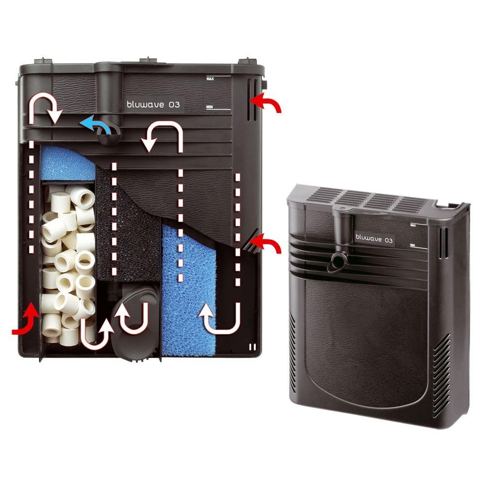 Hydor Aquarium 60L pour Poissons Tropicaux ou d'eau Douce, Aquarium Complet: Lampe LED, Filtre à 3 étapes Eau Cristalline, Chauffage, 60 x 31,5 x h 39,5 cm Noir