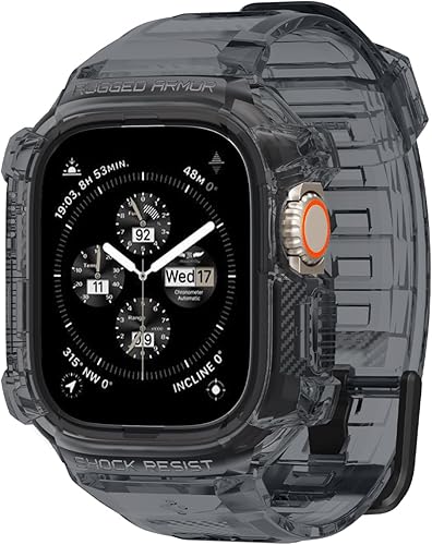 Spigen Rugged Armor Pro - Funda con correa diseñada para Apple Watch Ultra de 1.929in, cristal espacial