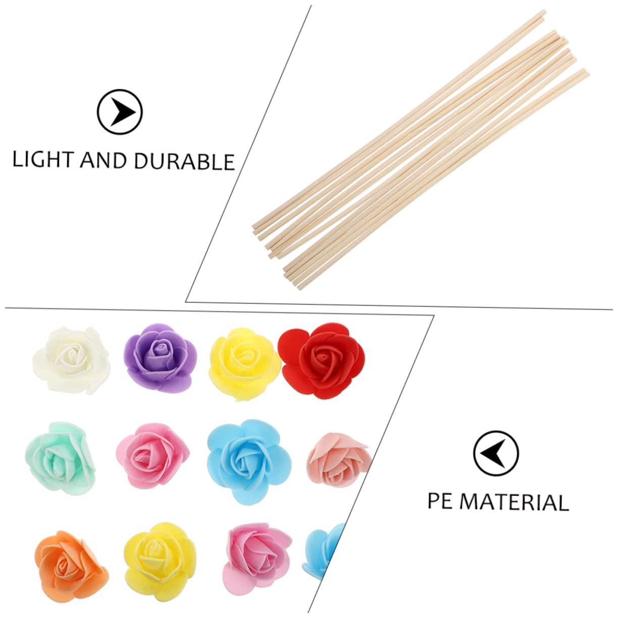 IMIKEYA Flowers for Diffuser 24pcs Rattan Diffuser Sticks Natural Aroma Diffusers for Home