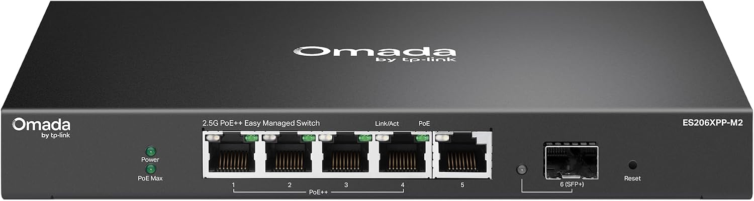 Omada ES206XPP-M2, 5 Port 2.5G Easy Managed PoE Switch