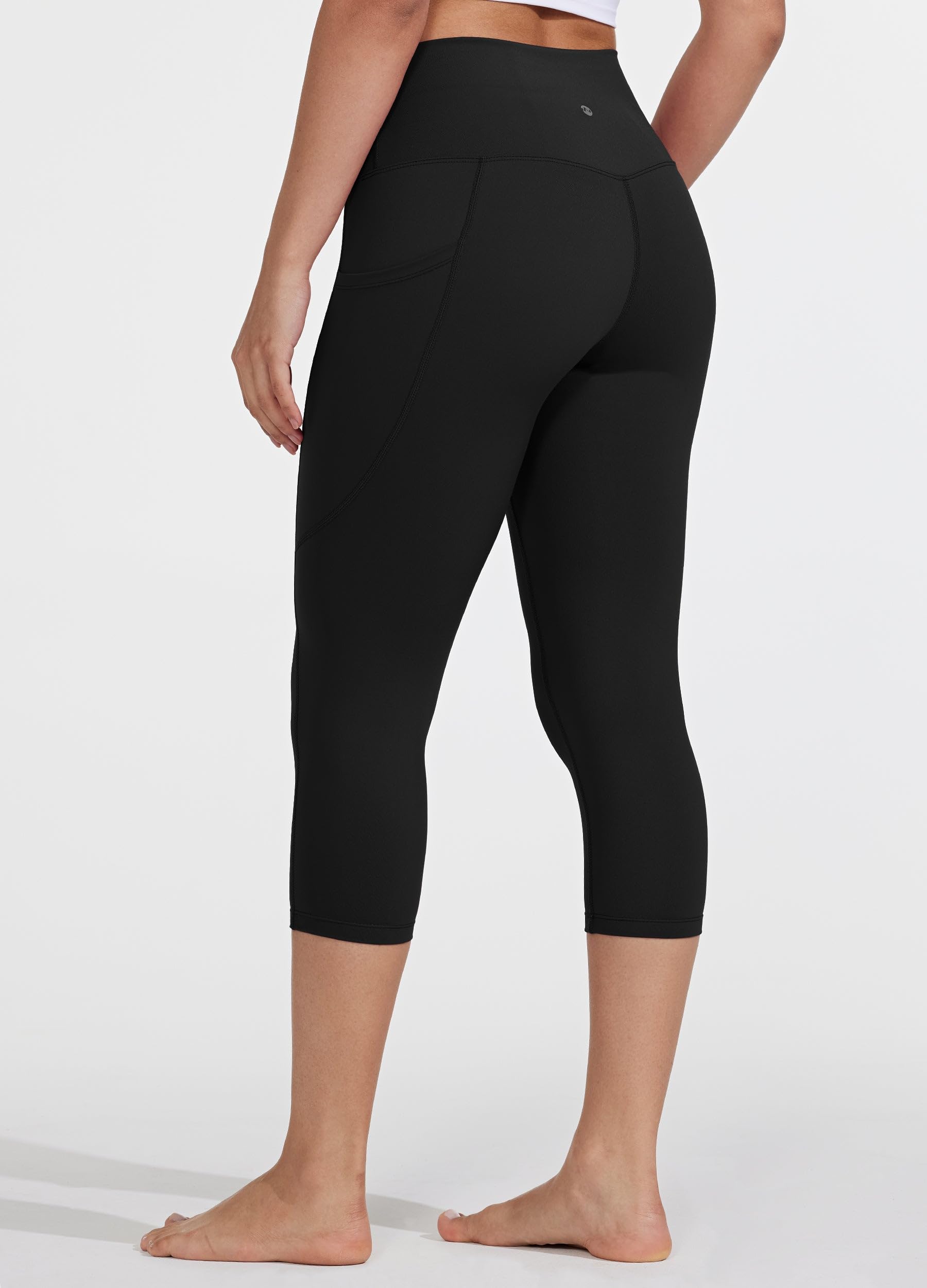 WILLIT Damen Capri Leggings Sommer 3/4 Hohe Taille Leggins mit Taschen Elastische Blickdicht Caprishosen für Yoga Cycling Gym