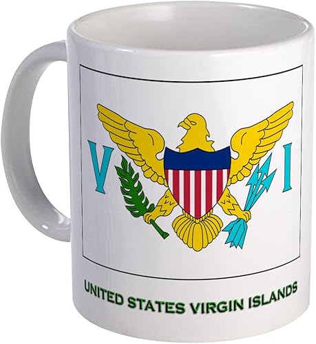 CafePress The United States Virgin Islands Flag Stuff Taza de café de cerámica de 11 oz (11.0 fl oz)