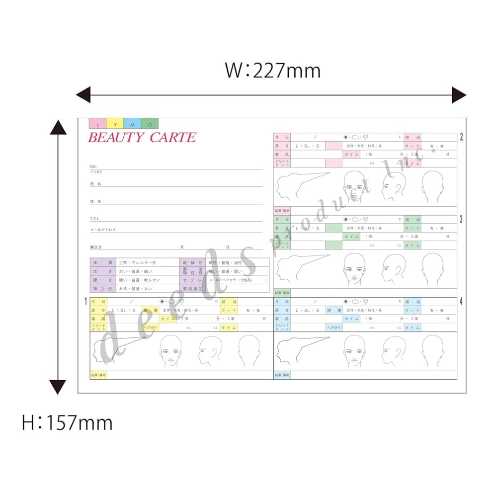 Amazon | DEEDS 顧客カルテA 250枚 | 店舗・販促用品 | 文房具