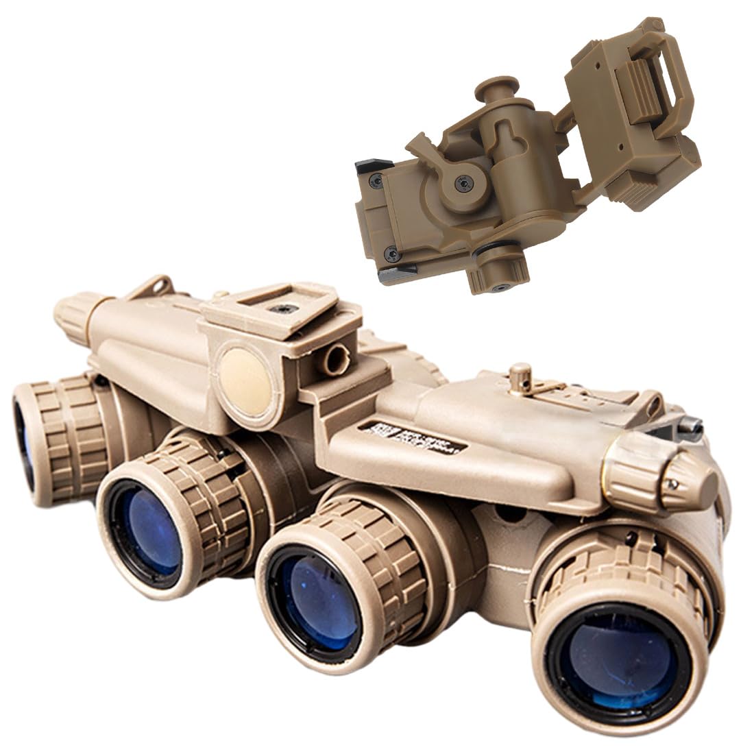 XURUYI GPNVG18 Four-Tube Binocular Night Vision Scopes + L4G24 Flip-up Mount for Night Vision Device (Tan)