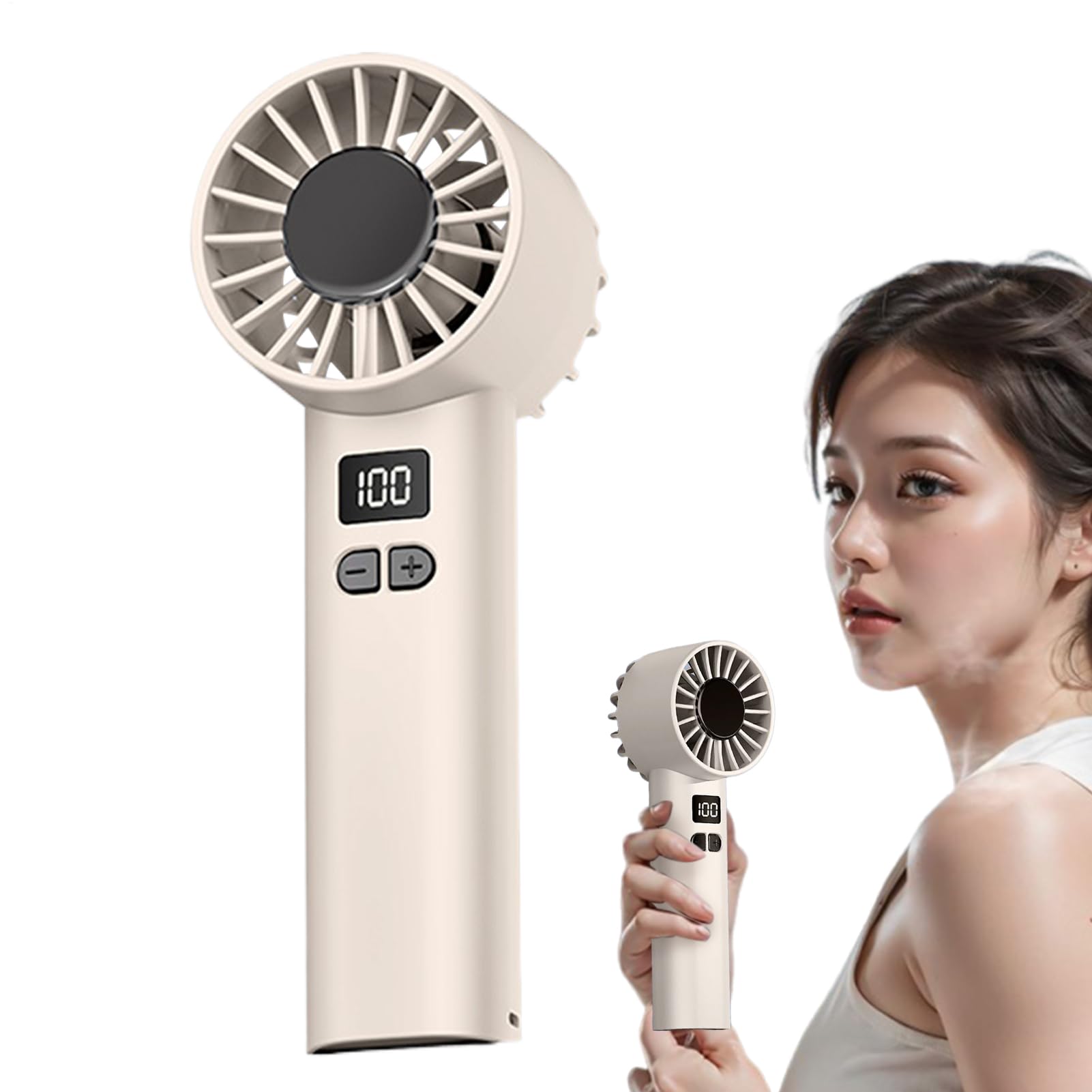 Ventilateur portable rechargeable USB silencieux à 100 vitesses avec écran