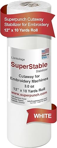 Miniatura 10 de Superpunch Cutaway - Estabilizador de 3.0 onzas, corte grueso superestable negro para bordado, 7.5 x 8 pulgadas, 500 hojas precortadas superestables