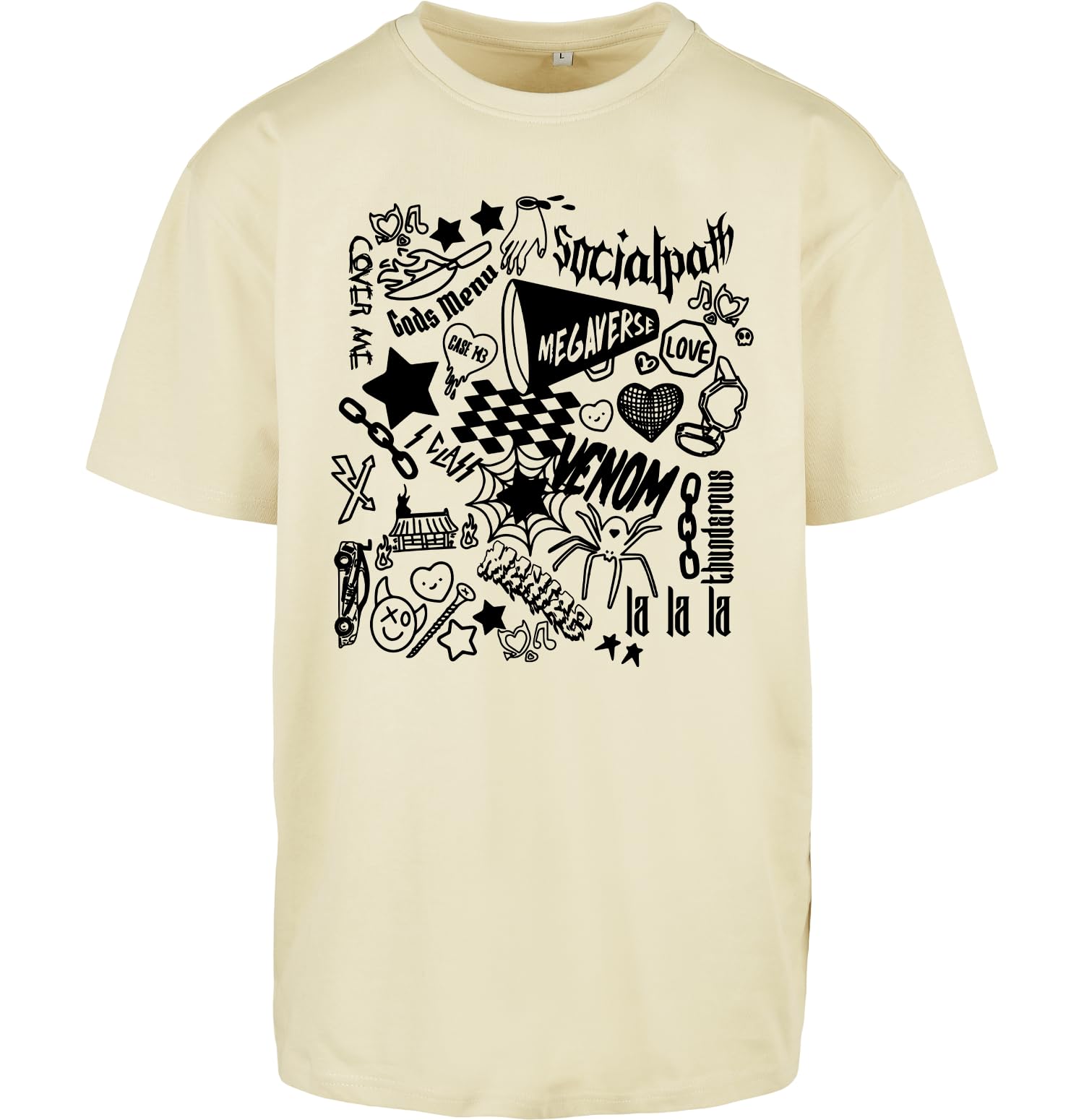 Willow GiftsStray Doodles Kids T-Shirt Tee Top - Neon Pink Korean Oversize Rock-Star K-POP Fandom Music Lyrics Present Gift