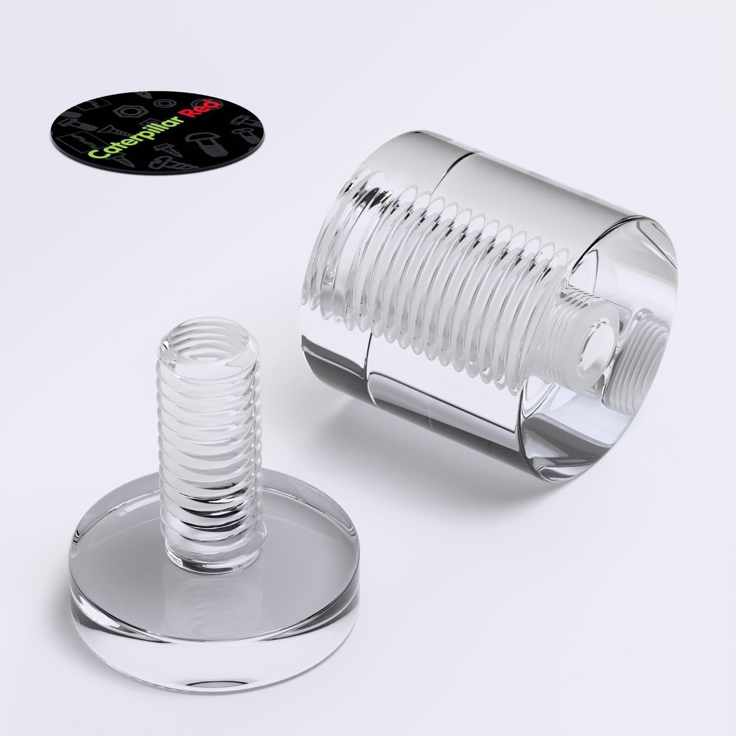 4 x Clear Standoffs, Glass Like, Acrylic, Transparent spacers, Plastic, wallmount, Display Signs, Anti-Corrosion, Waterproof, Size 25x25mm, (1 x 1 in)