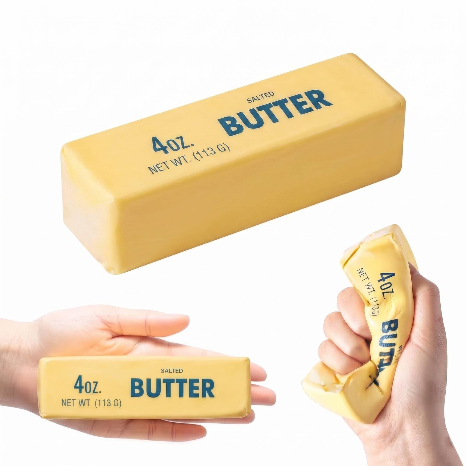 Butter Squishy,Butter Stick Slow Rebound Squeeze,Sensory Stress Relief Fidget for Gift Bags, Rewards & Relaxing (yellow)