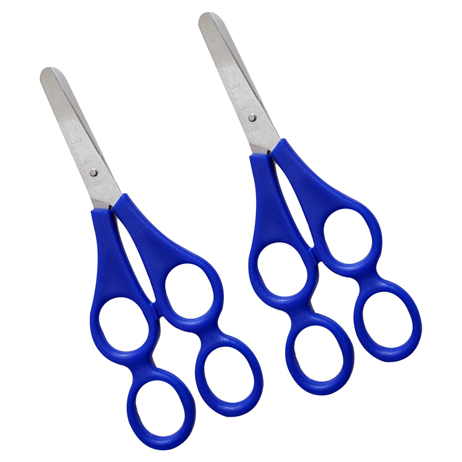 Forbici Terapeutiche 4-Anelli, Forbici Madre-Bambino con Doppio Manico per Apprendimento per Bambini, Terapista, Blu, 2 Pezzi
