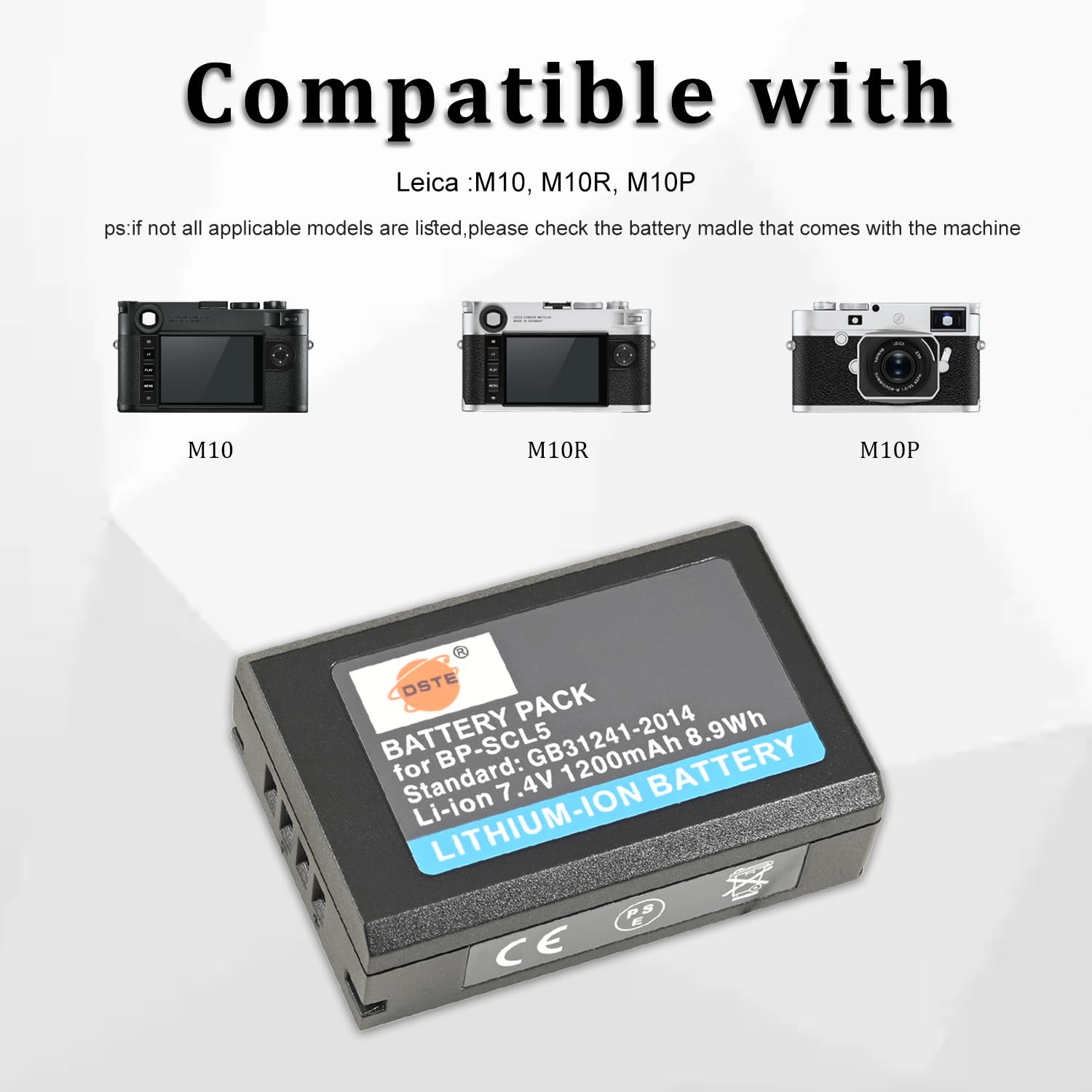 Amazon.com: DSTE BP-SCL5 (7.4V 1200mAh) Li-ion Battery Compatible