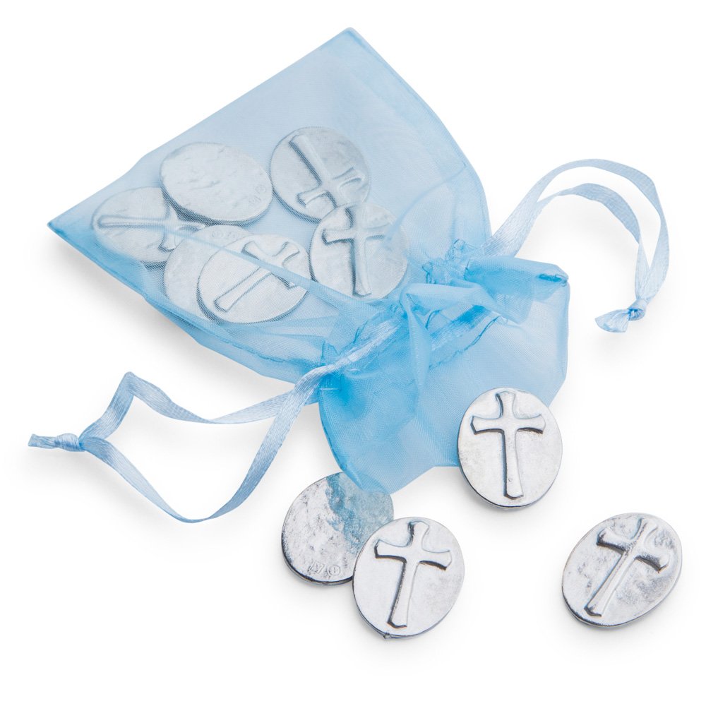DANFORTH – Vilmain Cross Tokens/Coins, Pewter, Made in The USA, Gift Bag (Pack of 10)
