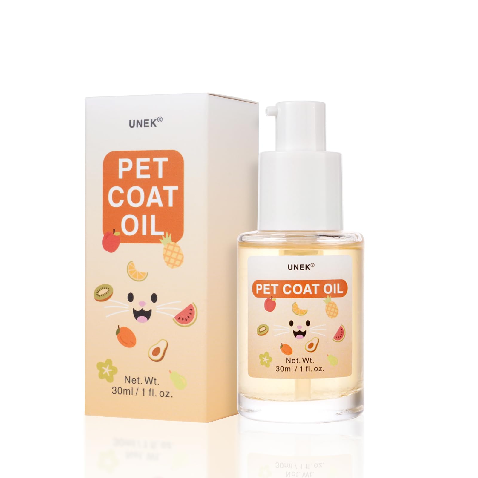 UNEK Pet Leave-In Conditioner Oil for Small Dogs & Cats, Fruity Scent, 30ml, Natural Plant Oils, Detangles Fur