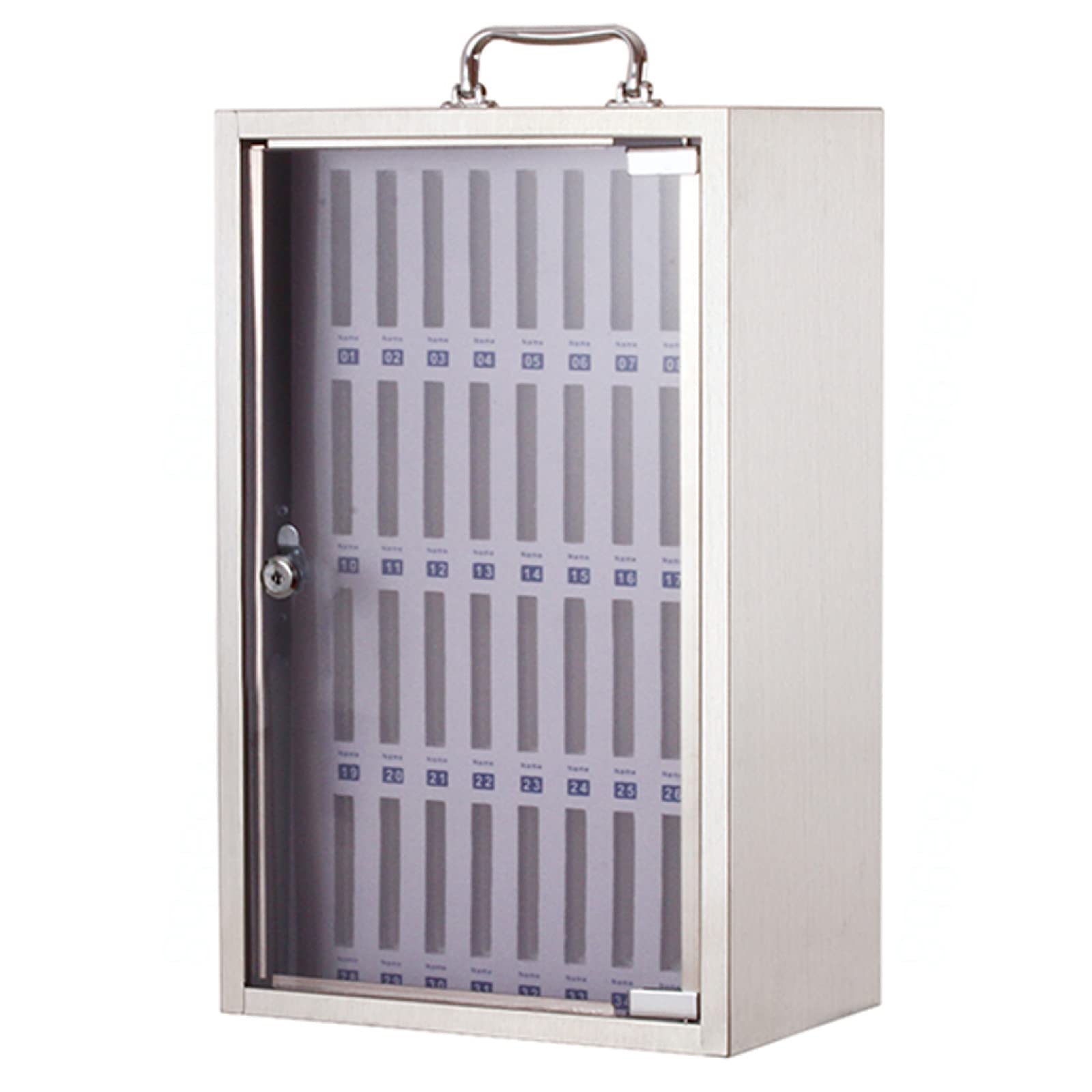 Wall-Mounted Cell Phone Safe Deposit Box - Lockable Transparent Storage for Kitchen Office &amp; Desk - 36 Slots for Mobile Phone Lockers with Fur Locks