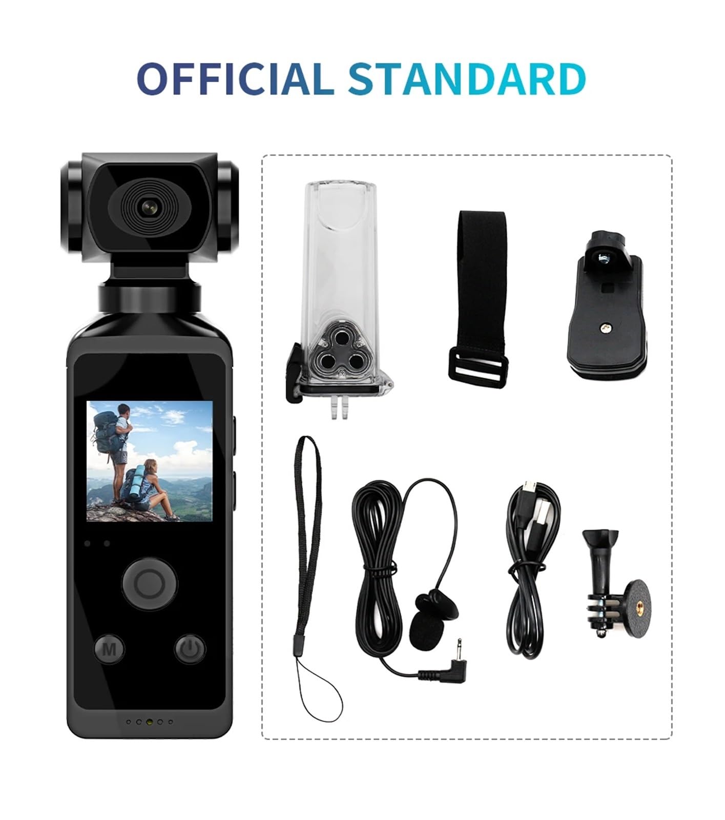 Nuova videocamera tascabile 4K 1080P Cam HD Schermo LCD da 1,3 "Mini fotocamera sportiva WiFi ruotabile a 270 ° con custodia impermeabile Telecamere di movimento