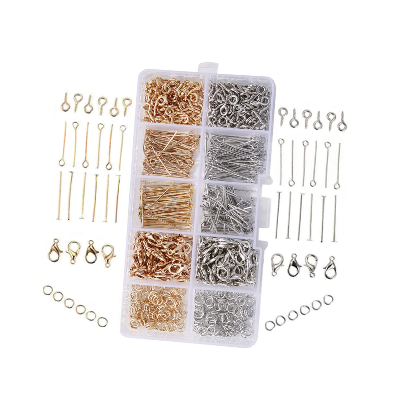 SHINEOFI 3juegos Kit De Accesorios Para Joyería Broches De Langosta y Pernos De Material Resistente Para Manualidades Creativas y Originales