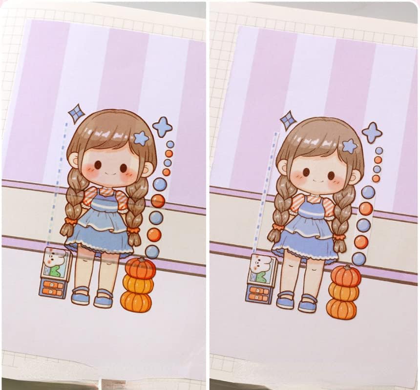 Miniatura 4 de Kawaii Art Washi Tape - Lindo material escolar de oficina, juego de cinta adhesiva decorativa de dibujos animados estéticos, organizador de adornos